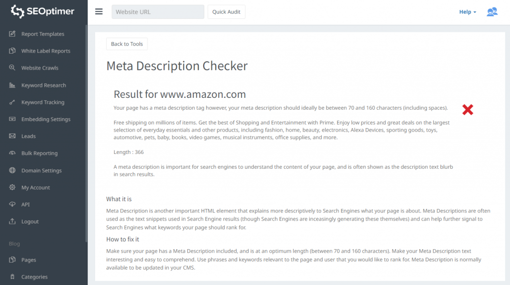 meta description checker