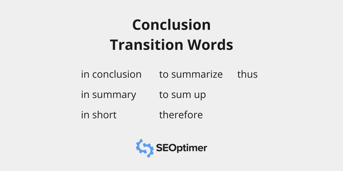 palavras de transição de conclusão seo